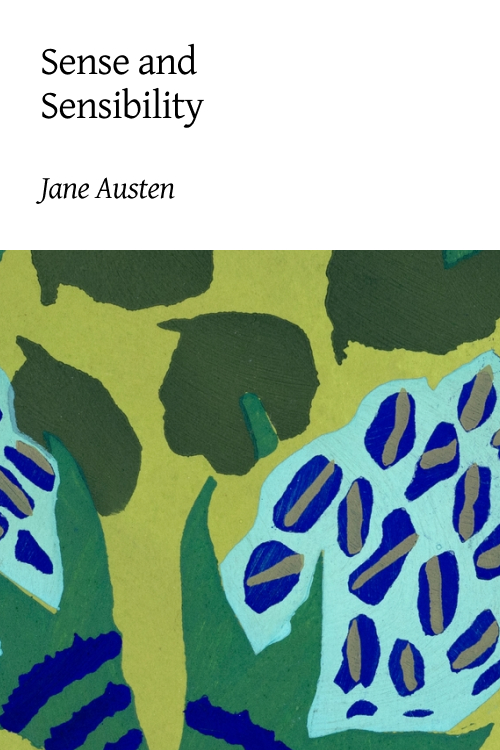 A book cover for Sense and Sensibility by Jane Austen